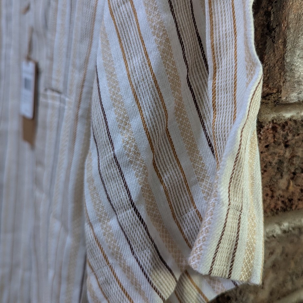 New! Stitch Note Dyed Yarn Striped Shirt - Picture 12 of 15